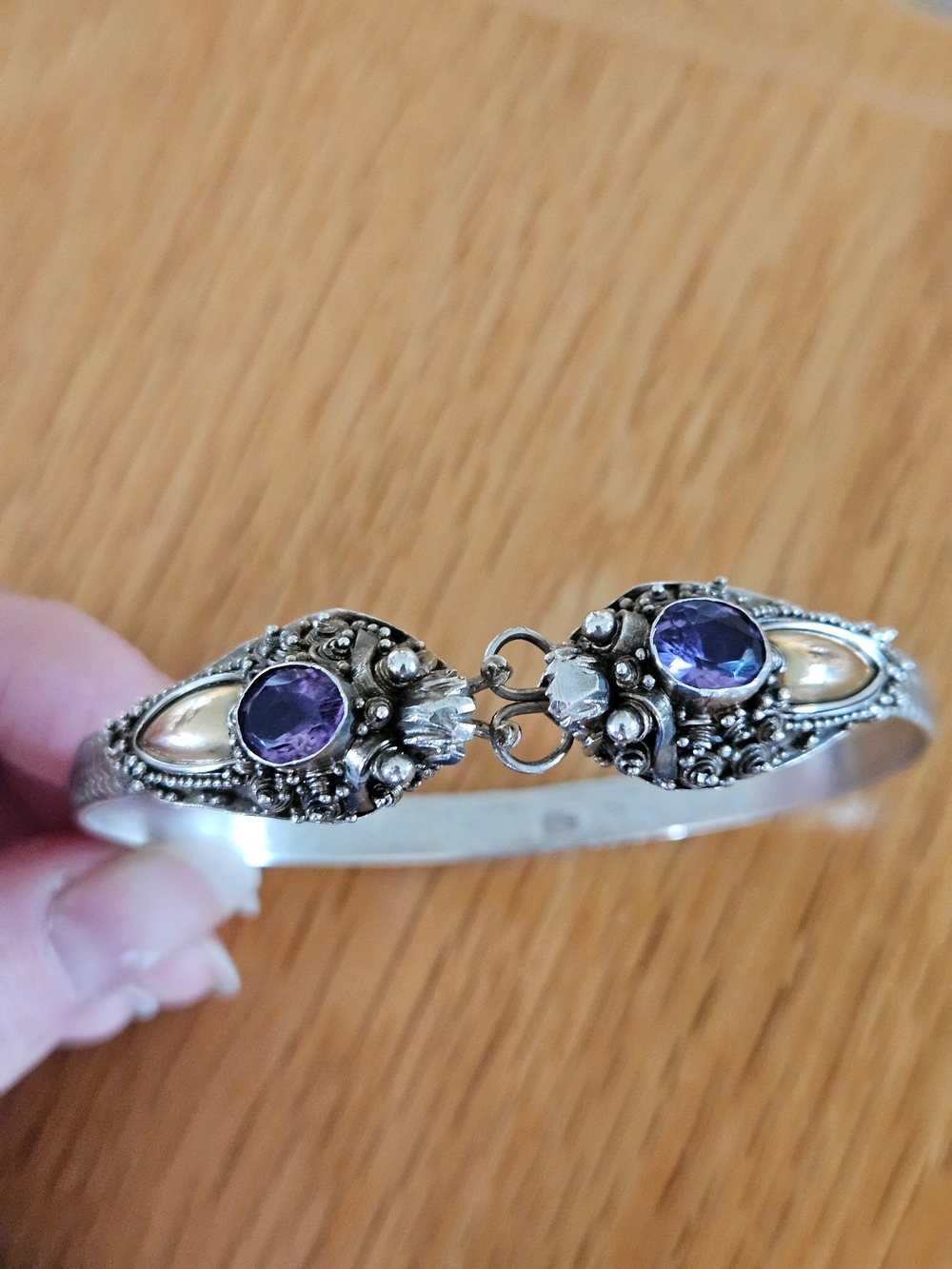 Vintage Sterling Silver Snake Bangle
